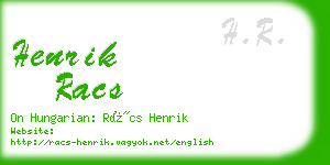 henrik racs business card